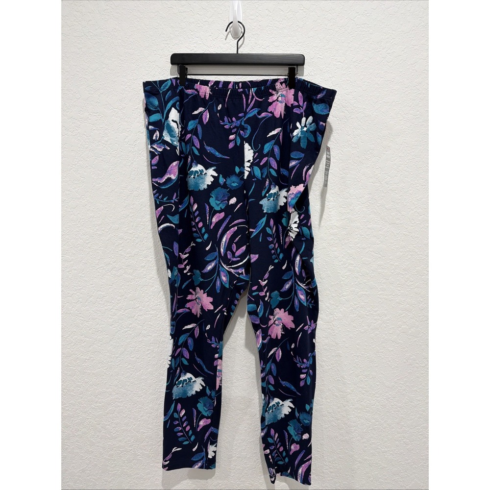 Woman Within NWT Floral Printed Legging Comfy Pants Size 3x Tall